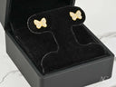Fluttering Elegance 18K gold CZ butterfly earrings in velvet box