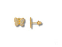 Fluttering Elegance 18K gold CZ butterfly earrings with pave white gems