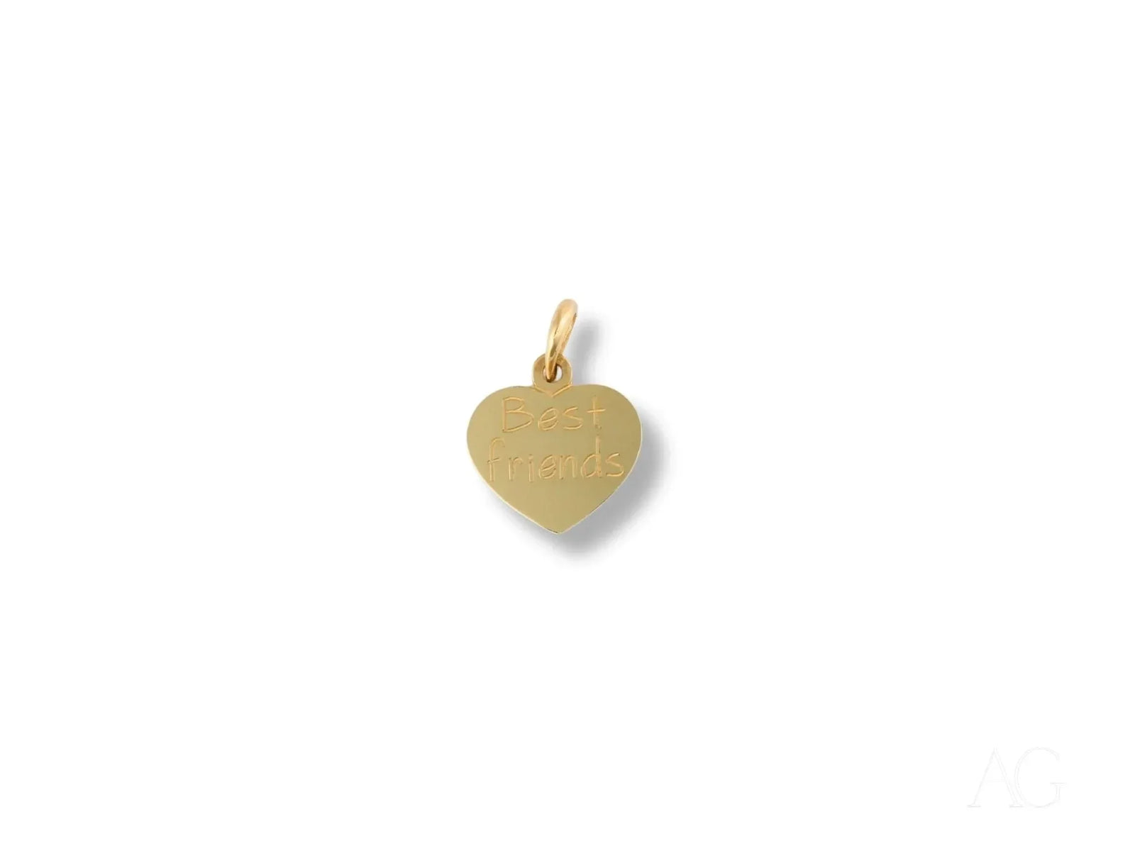 Gold heart-shaped Best Friends charm in Forever Hearts pendant