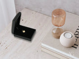 Black velvet box with Forever Hearts best friends heart gold pendant