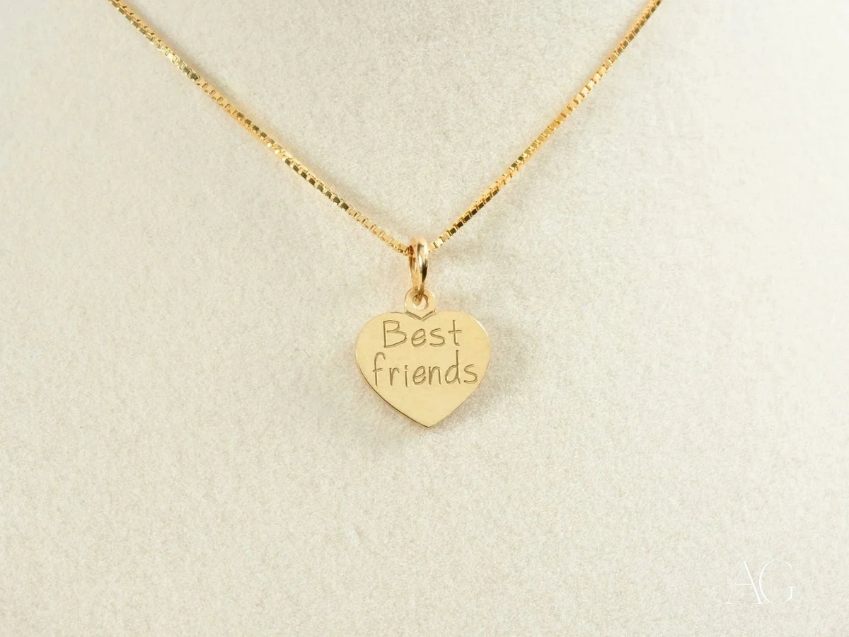 Gold Forever Hearts Best Friends Heart Pendant in Art Gold Jewelry