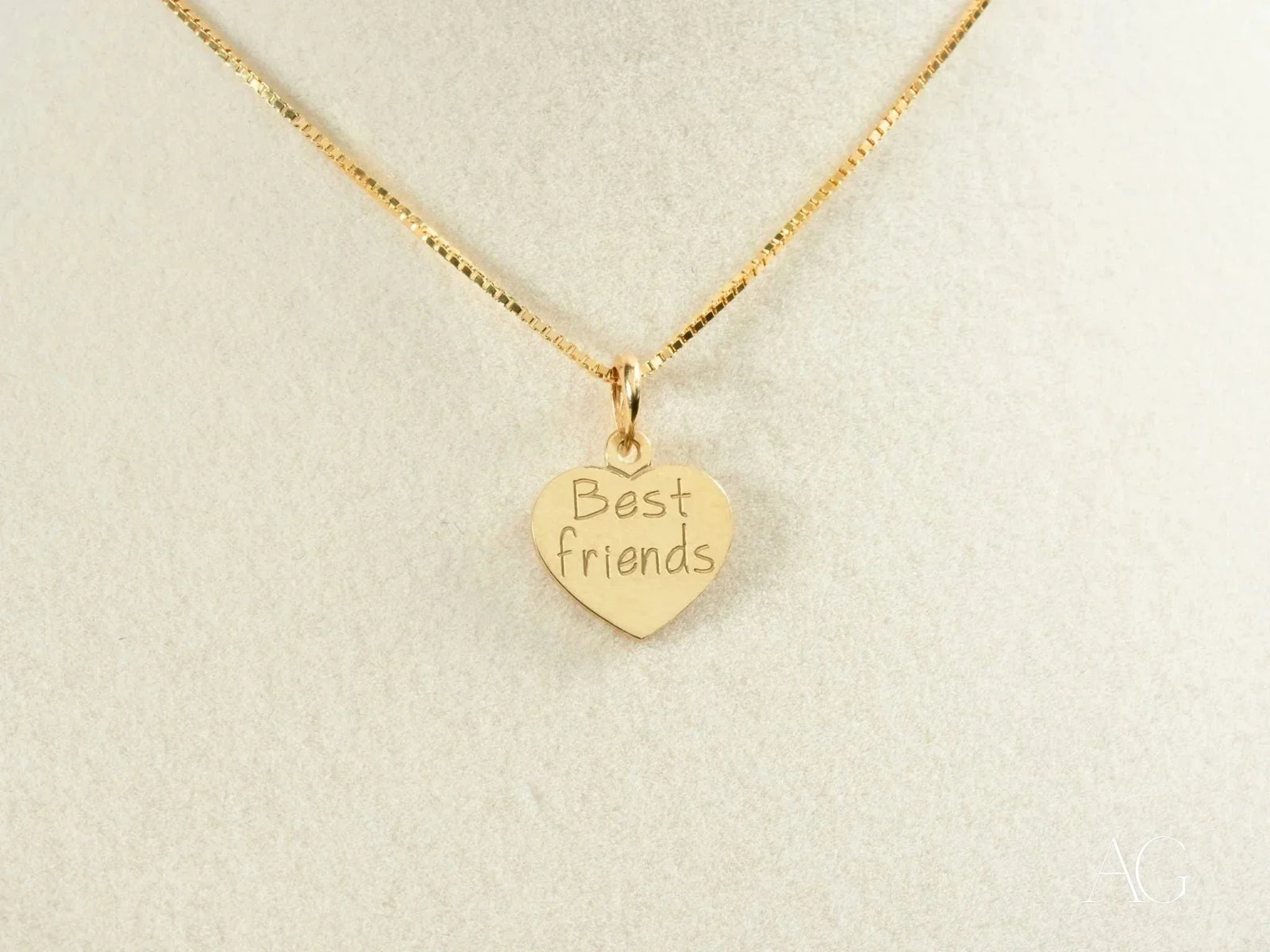 Gold Forever Hearts Best Friends Heart Pendant in Art Gold Jewelry
