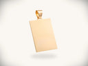 Forever Portrait 14k gold rectangular pendant with polished surface