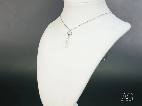 Frost Glow crystal pendant necklace in 18k white gold