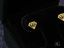 Pair of geometric diamond earrings in certified 18k solid gold