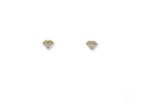 Pair of geometric diamond outline stud earrings in certified 18k solid gold