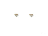 Pair of geometric diamond outline stud earrings in certified 18k solid gold