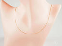 18k solid gold box chain necklace in delicate rose gold