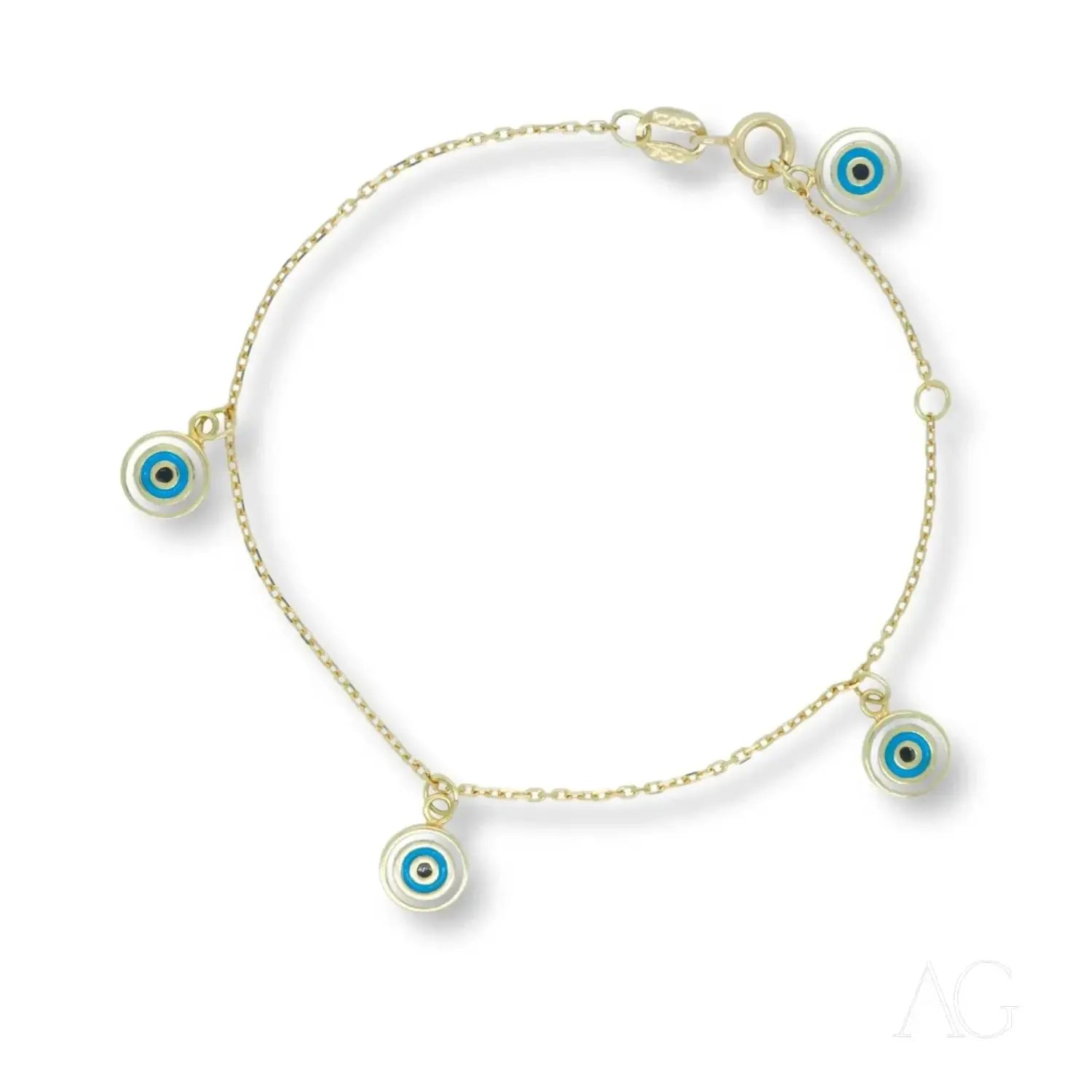 18k gold evil eye bracelet for kids