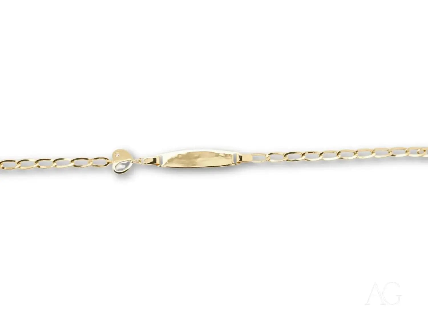 Elegant 18k gold kids bracelet with heart motif and spring ring lock