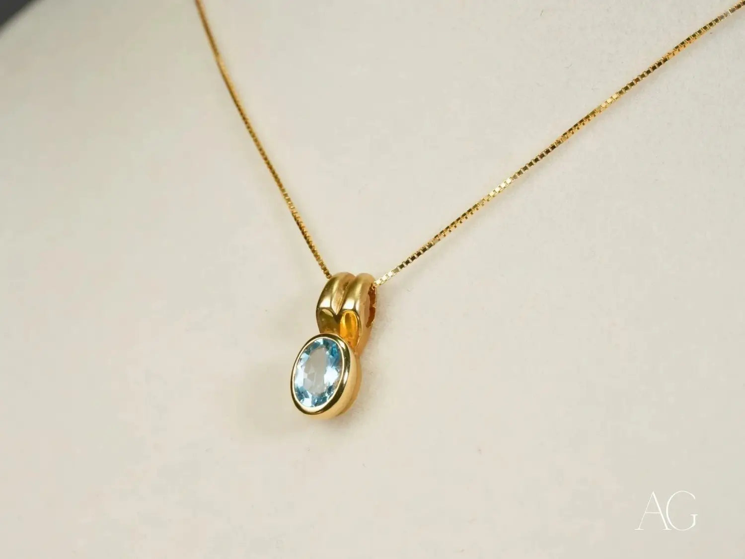 Azure Spark Blue Topaz Pendant