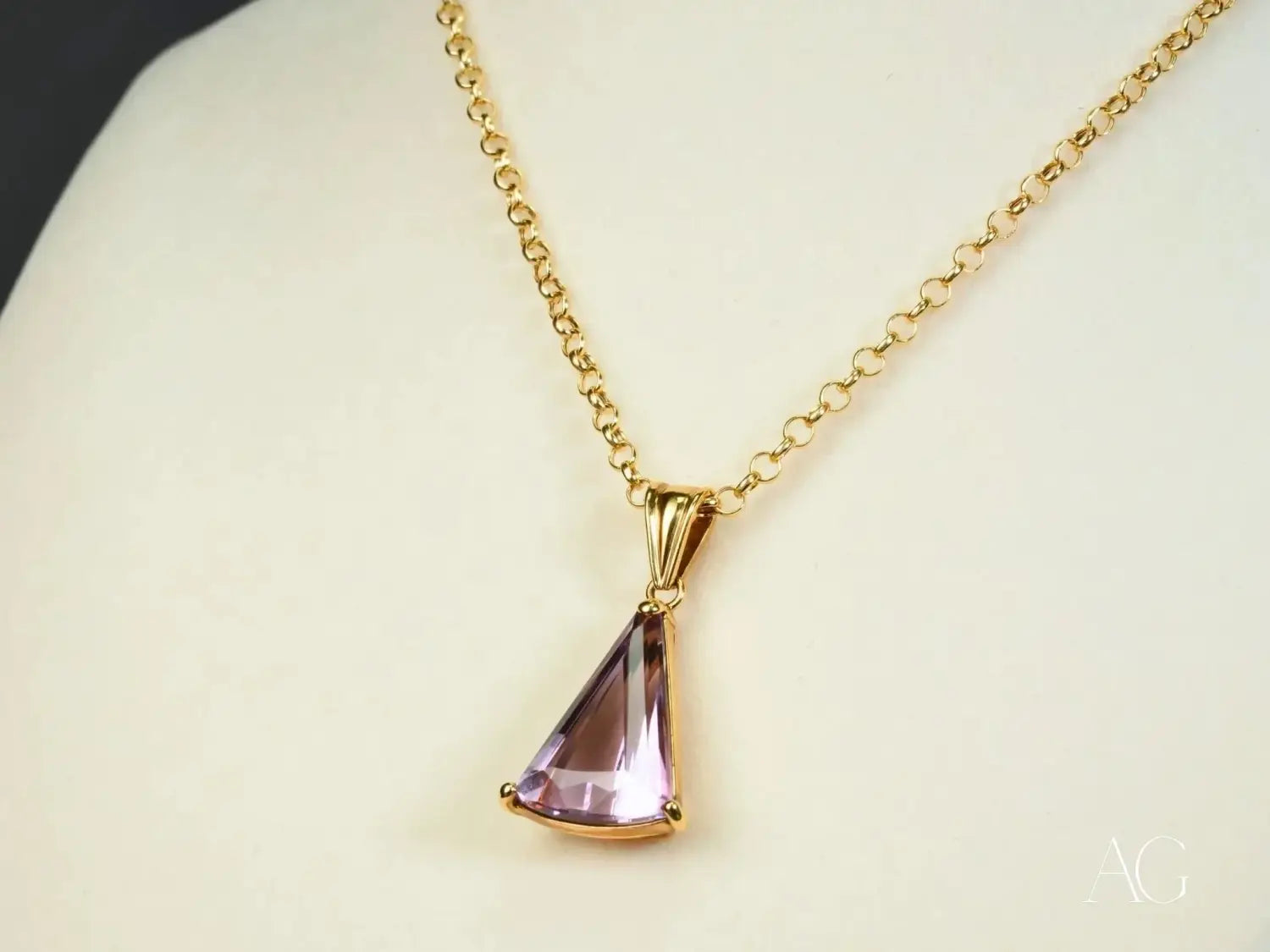 Amethyst Trillion Pendant