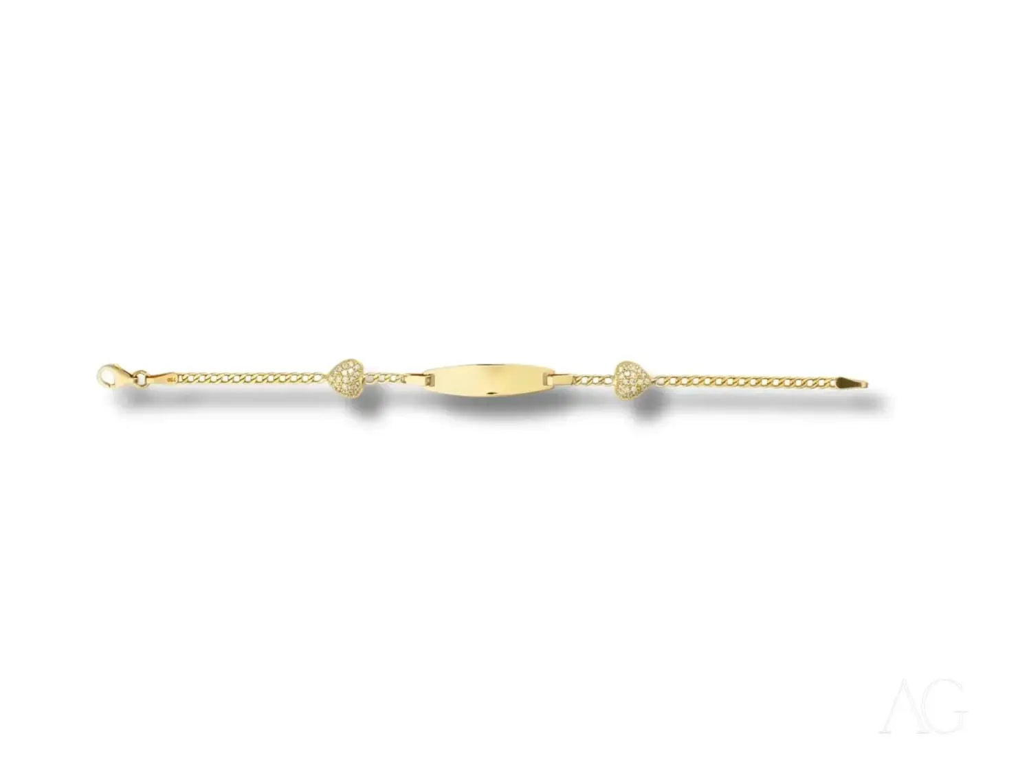 Stunning 18k gold identity bracelet with heart charms for jewelry care
