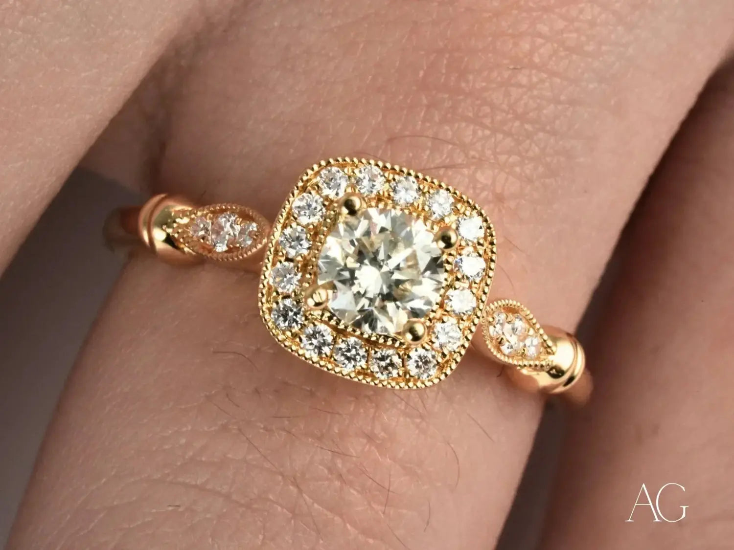 vibrant yellow and red faceted gemstones arranged radially illustrating lab-grown diamonds for engagement rings and artgold jewelry
