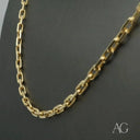 18k diamond-cut open link gold chain necklace in art gold jewelry