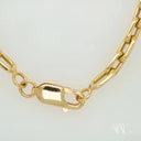 18k diamond-cut open gold Figaro chain with lobster clasp