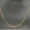Shiny 18k diamond-cut open link gold jewelry chain necklace