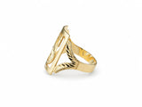 Gold letter signet ring worn on the hand