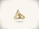 Elegant 14k gold initial letter ring with intricate art gold signature design