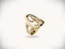 14k gold initial letter ring with elegant intertwined snake design
