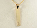Elegant 18k solid gold heart bar pendant with delicate chain
