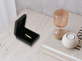 Elegant 18k solid gold heart bar pendant in black gift box