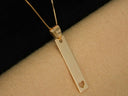 Elegant 18k solid gold heart bar pendant necklace with cutout