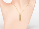 Elegant 18k solid gold heart bar pendant with heart cutout