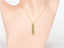 Elegant 18k solid gold heart cutout bar pendant necklace, perfect art gold jewelry