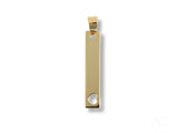 Elegant 18k solid gold heart bar pendant in polished art gold jewelry