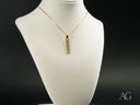 Elegant 18k solid gold heart bar pendant with diamond on chain