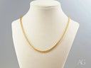 18k yellow gold round Spiga chain necklace with wheat weave and lobster clasp