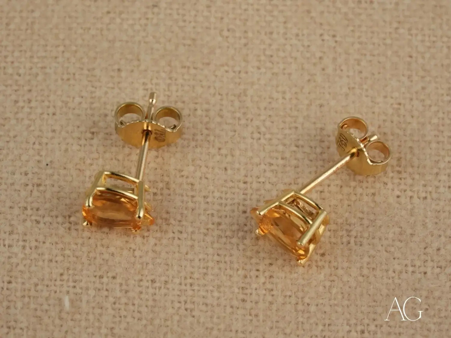Golden Glow Citrine Studs