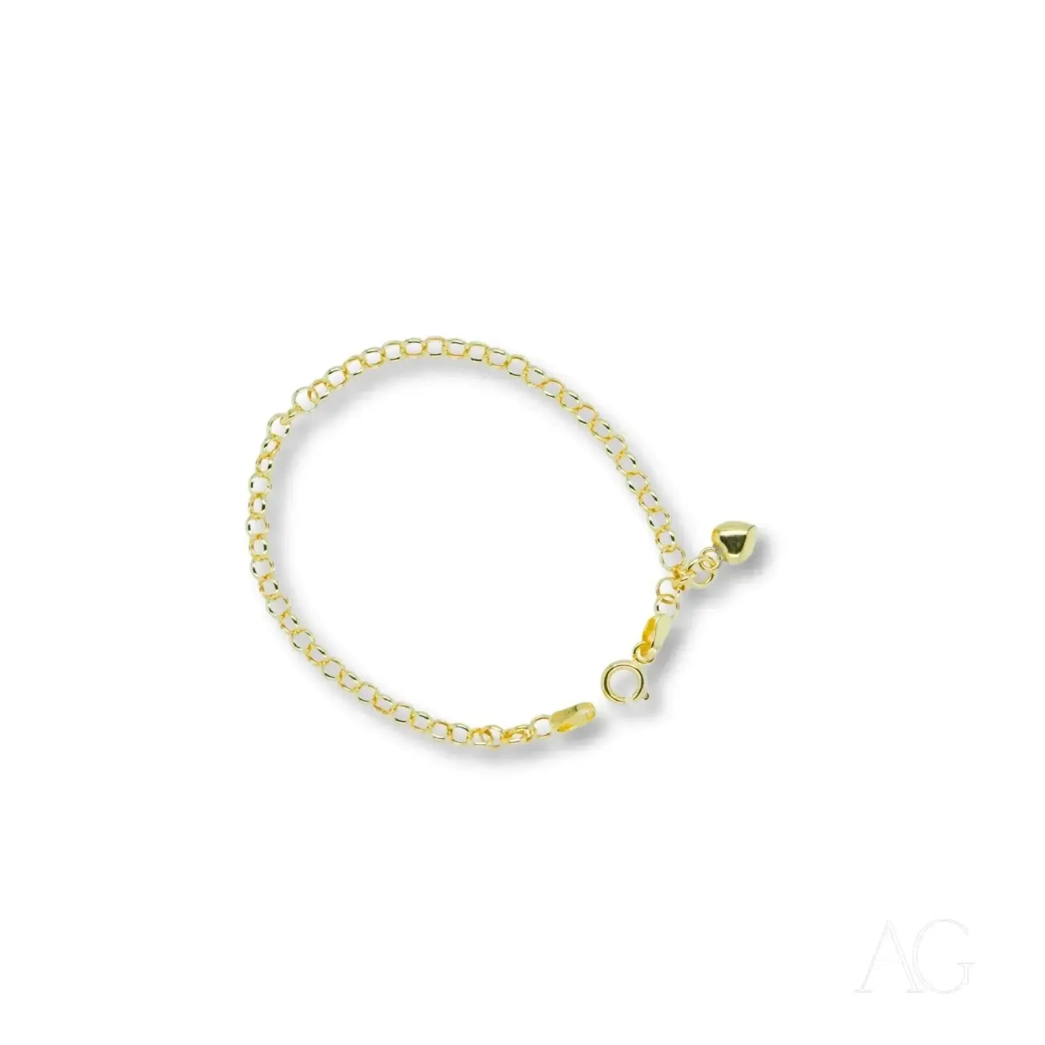 Art gold jewelry chain bracelet with heart charm in Massachusetts