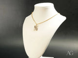 Golden Bloom flowers pendant: intricate art gold jewelry chain