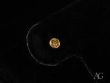 18k gold CZ round Golden Brilliance earrings with sparkling nose stud