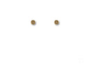Golden Brilliance 18k gold CZ round stud earrings with faceted gems