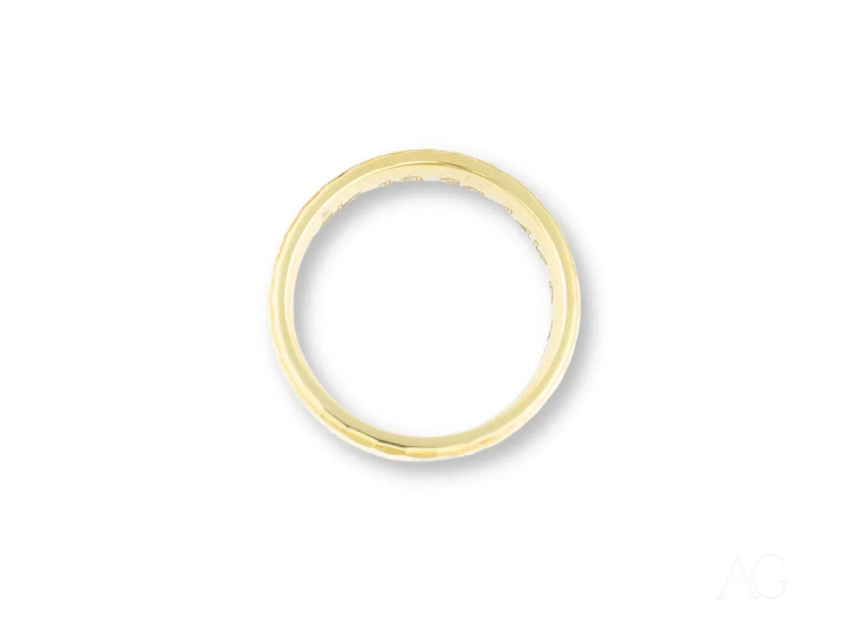 Golden Cascade thin gold eternity ring with small diamonds, comfort fit