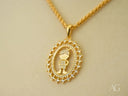 18k Golden Charm Boy Pendant in Art Gold Jewelry with Diamond Outline