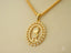 Golden charm boy pendant in art gold jewelry with diamond outline on 18k gold chain