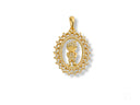 Golden Charm 18k Gold CZ Boy Pendant with Gemstone Figure