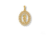 Golden Charm 18k Gold CZ Boy Pendant with Gemstone Figure