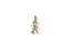 Gold-colored pendant in 18k solid gold featuring a boy playing soccer with blue gemstones, a unique golden charm in art gold jewelry style