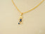 Art gold jewelry 18k solid gold golden charm necklace with boy soccer pendant and blue gemstones