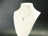 Golden Charm 18k solid gold boy pendant with blue white stones