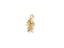Gold girl-shaped charm doll pendant with diamond-accented dress, part of art gold jewelry collection