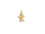 18k solid gold cherub pendant with diamond accent charm