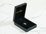 Golden Cherub Pendant in black jewelry box, 18k solid gold mini charm