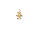 Golden Cherub Pendant: 18k Solid Gold Mini Charm with White Pearl