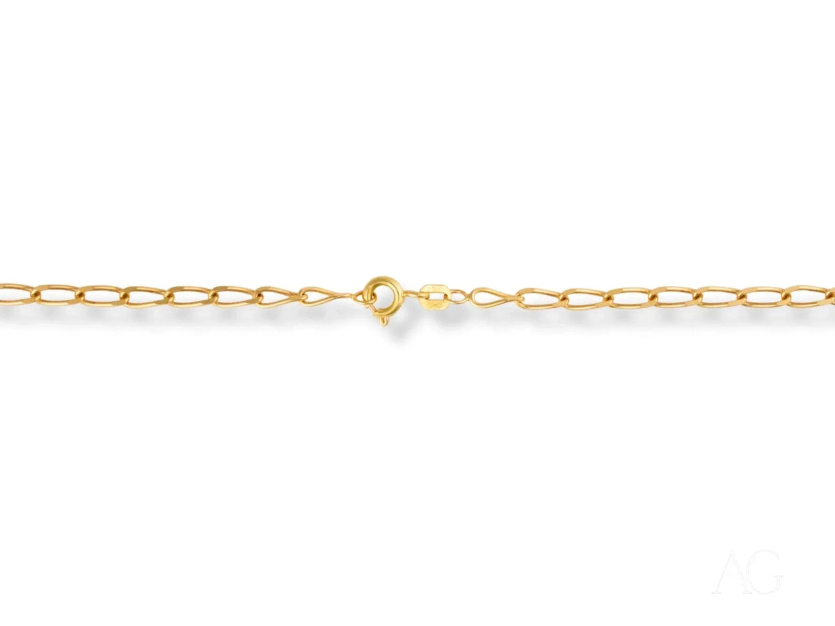 Delicate 18K yellow gold basic link chain with spring-ring clasp